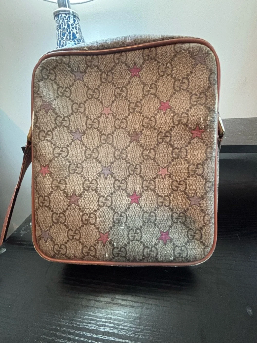 RARE Limited Edition Gucci GG Supreme Star Flat Messenger Crossbody Bag - Picture 2 of 10